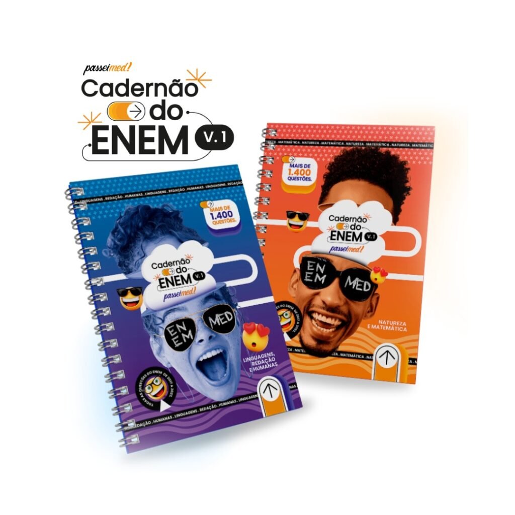 Sua Aprovação no ENEM Começa Aqui: Descubra o Poder dos 2 Cadernões PasseiMED Produtos | Cursos | eBooks